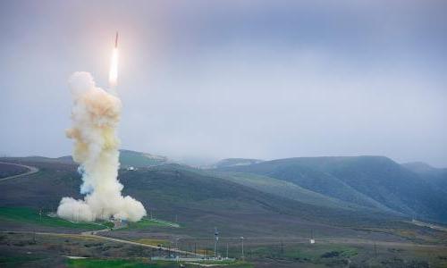 Interceptor missile launch.